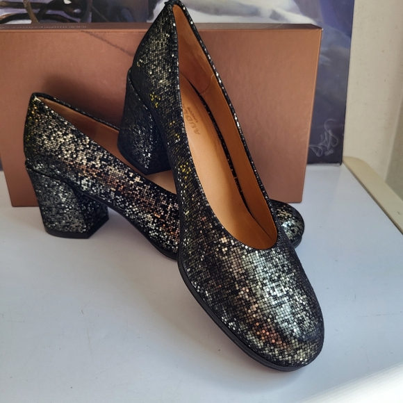 Audley Metallic Leather Heels, 39.5 - Picture 1 of 16
